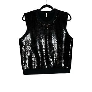 Faith Connexion Paris Sequin Sleeveless Cotton Top